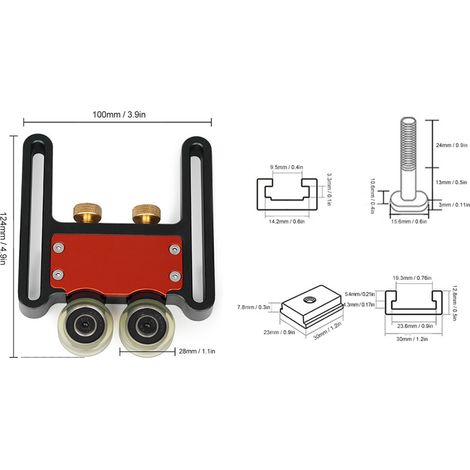[JAMAIS UTILISÉ]Rouleau de guidage à double roue coulissante pour scie circulaire de table, outil auxiliaire pour le travail du bois, outil auxiliaire pour guide de coupe et de guidage de lame de scie (1/5)