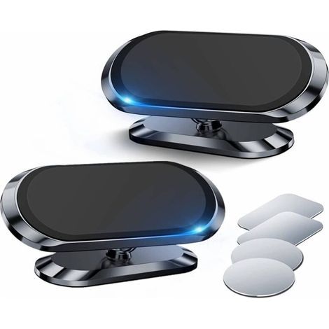 Lot de 2 Support Téléphone Voiture Magnétique Porte Téléphone Voiture 360° Rotation Aimant Telephone Voiture Support (1/4)