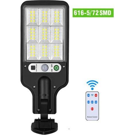 3 modes de lumière LED réverbère solaire extérieur étanche capteur de mouvement éclairage de sécurité pour jardin patio chemin cour - 616-5 (1/5)