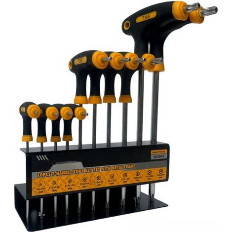 SET 10 CHIAVI TORX CON IMPUGNATURA A T CACCIAVITI MANICO ANTISCIVOLO (1/5)