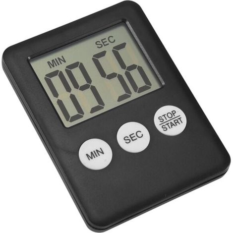 Minuterie de Cuisine Numérique LCD Super Mince Compte à Rebours Carré avec Aimant et Alarme (1/4)