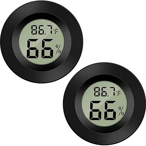 Pack Mini Hygromètre Numérique Jauge Thermomètre Intérieur, Moniteur LCD Température Humidité Extérieure pour Humidors Serre Bocaux à Cigares Incubateurs Étui de Guitare, Fahrenheit (℉) ou Celsius (℃) (1/5)