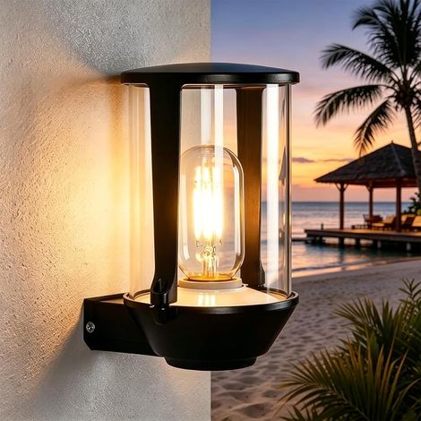 ZMH Éclairage Mural Extérieur LED Fixation Murale Étanche IP65 Usage Double E27 Structure Sombre Décoration Murale Habitation Balcon Passage Puissance Maximale 40W Sans Source Lumineuse (1/5)