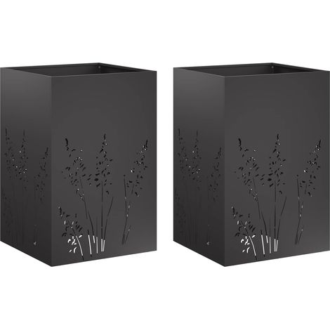 Macetero de Jardín 2 uds. Negro 50 x 50 x 75 cm vidaXL (1/5)