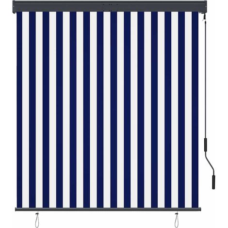 vidaXL Estor enrollable de exterior azul y blanco 140x250 cm (1/2)