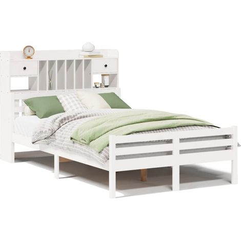 Maison Exclusive - Letto Libreria senza Materasso Bianco 135x190 cm Legno di Pino