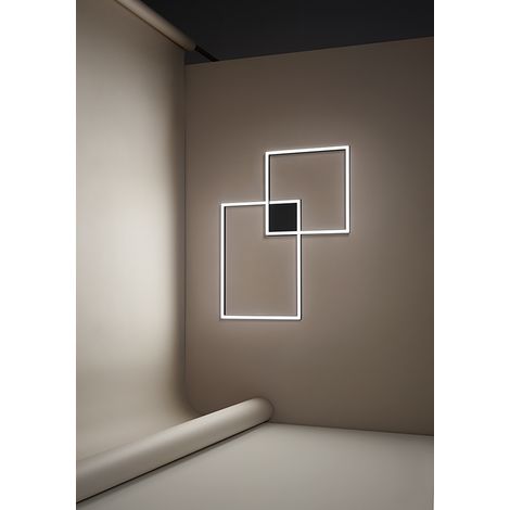 Plafonnier LED Carré 64W Dimmable CCT Noir Mat - Design Moderne en Aluminium et Métal pour Éclairage Intérieur - Luminaire de Marque Perenz