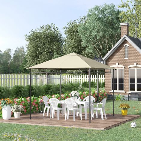 Telo di ricambio per gazebo da giardino, poliestere 180 g/m², 3 x 3 m, color crema.