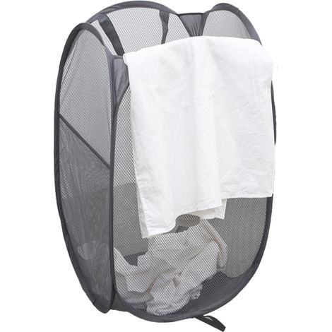 Le panier à linge carré en filet pliable est facile à ouvrir et à plier, idéal pour ranger le linge sale et le transporter. (1/5)