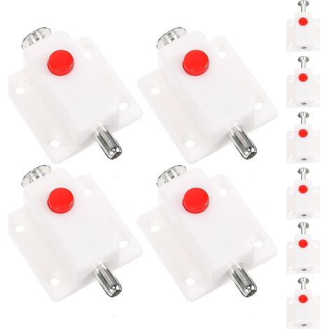 Loquet de Porte D'armoire Installation Facile en Plastique Abs Blanc, Verrou à Ressort Pratique Lot de 10 Pièces pour Portes de Cabinet et Fenêtres (1/5)