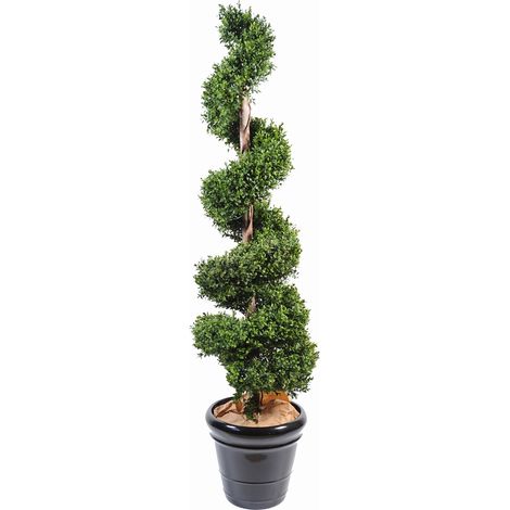 Plante artificielle haute gamme Spécial extérieur / Buis spirale artificiel - Dim : 140 x 45 cm (1/3)