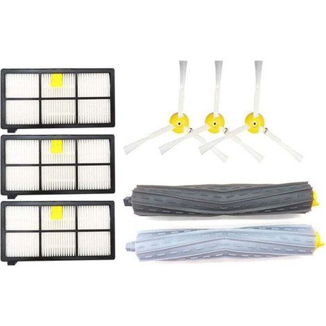 Repuestos für iRobot Roomba series 860, 870, 880 y 980. Incluye 2 Extraktores de rodillo, XU, 3 filtros y 3 cepillos laterales. - (1/4)