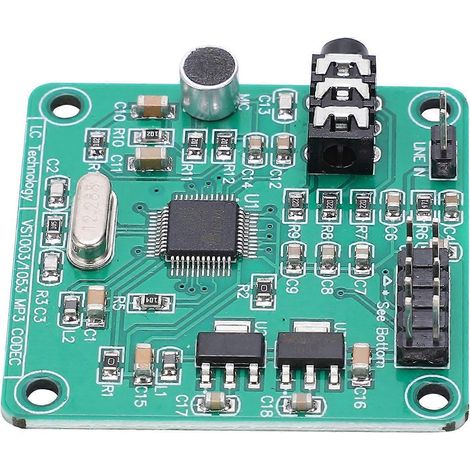 Audio VS1003 Modul Sprachdekodierungsplatine mit integrierten Mikrofonen für MP3, MP3+V, WMA, WAV, MIDI und SP-MIDI