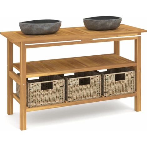 Maison Exclusive - Waschtisch mit Flussstein-Waschbecken Massivho (1/5)