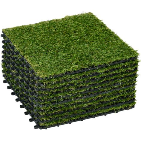 Kunstrasen 10 Stücke Rasenteppich 30 x 30 cm 25 mm Dunkelgrün für Balkon Garten, langlebig & pflegeleicht, künstlicher Rasen aus Kunststoff
On-Site (1/5)