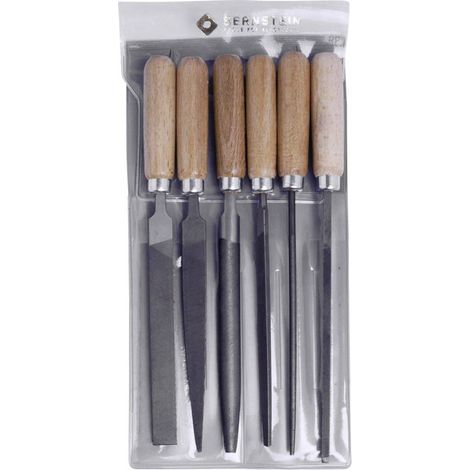 Bernstein – Lot de 6 limes à aiguille en bois – Longueur 100 mm – Pour bois dur et teck – SKU 5240