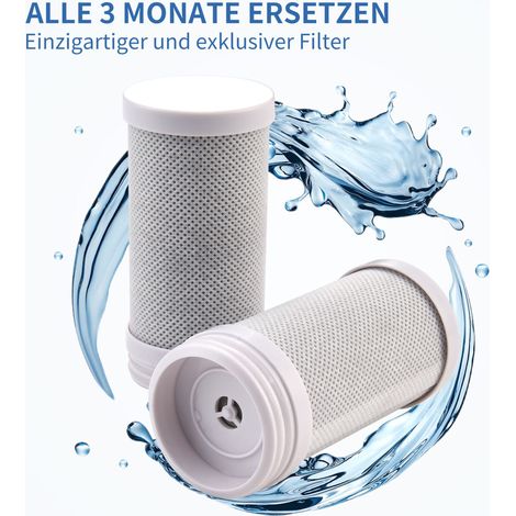 2 Pack Wasserfilter Wasserhahn，Cartridges Für Den Armatur，Trinkwasser-Filter für Zuhause，Küche Aktivkohle Wasserhahnfiltersystem，Filterkartusche