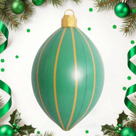 Boule De Noël Gonflable - PVC Épais - Pour Extérieur Et Intérieur - Idéal Jardin Cour Terrasse Fenêtre - Lot De 1 (1/5)
