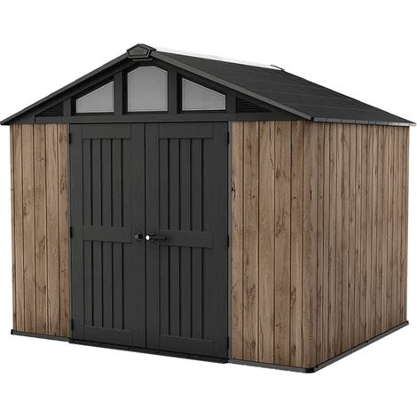 Keter Summit 10x8 Gartenhaus, 305×243×251 cm, Pinienholzoptik, Kunststoff