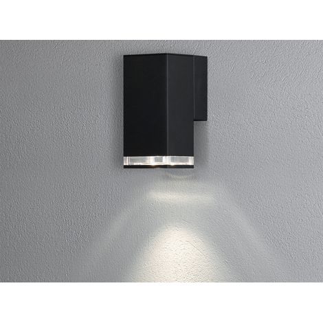 ALU Außenwandleuchte POLLUX Down Light Schwarz Effektstreifen IP44, Höhe 16,5cm (1/5)