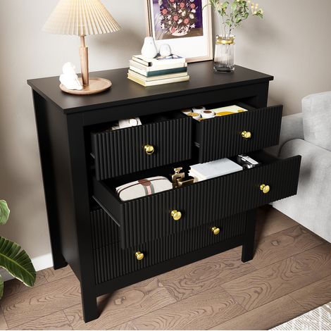 cassettiera mobile contenitore 79x39,5 5 cassetti nero OKMYHOME (1/5)