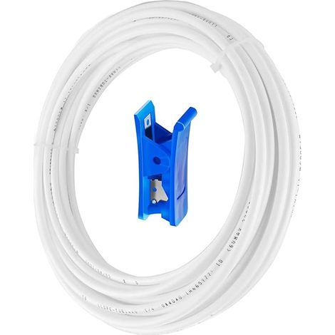Kit Universel de Raccordement de Conduite d'Eau de 10 M, Raccord de Tuyau d'Alimentation d'Eau pour Osmoseur Réfrigérateur, Raccord De Filtre à Eau (1/4")+Couteau Coupe-Tuyau (1/5)