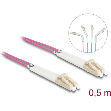 Delock Cable de fibra Ã³ptica LC Duplex a LC Duplex multimodo OM4 en Ã¡ngulo 0,5 m