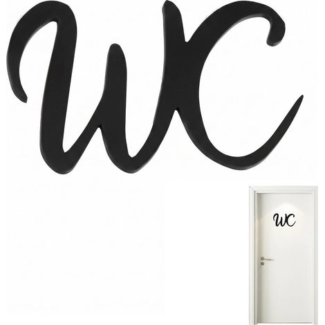 Sticker Porte WC Autocollant 1 Pièce Signalétique Toilettes Étanche pour Maison, Bureau (1/5)