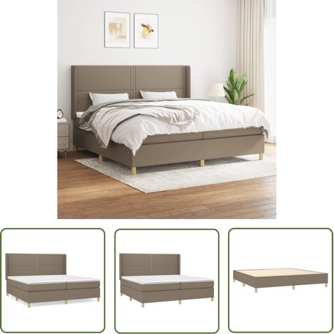 The Living Store Boxspringbett mit Matratze Taupe 200x200 cm Stoff - Boxspringbett - Doppelbett - Bettenrahmen - Lattenrost - Matratze (1/5)