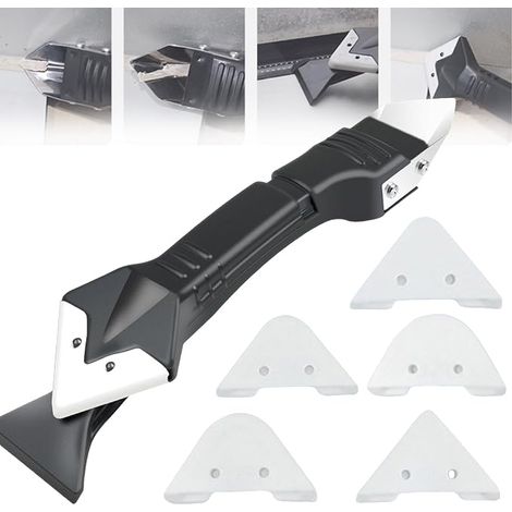 Outils enlève joint 3 en 1, Peut remplacer outil lissage, kit joint silicone, kit Lisseur joints, Décolleur silicone, Joint Calfeutrage Outils (1/5)
