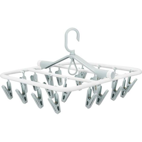 Séchoir Tourniquet, Etendoir Chaussette,Tourniquet à Chaussettes 20 Clips pour sous-Vêtements, Chaussettes, Lingeries, Pieuvre Pince à Linge Pliant pour Cravate, Chapeaux, Echarpe (1/5)