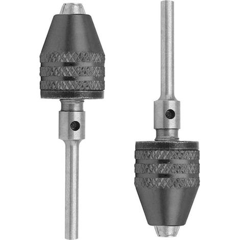 Lot de 2 mini mandrins de perceuse sans clé 3 mm, adaptateur de conversion pour mini mandrin à 3 mors, capacité de serrage automatique de 0,3 à 3,4 mm pour ponceuse électrique (1/5)