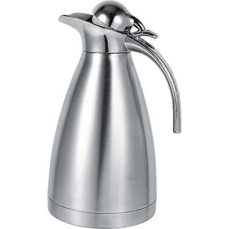 Carafe isotherme Bonnoces 2 litres en acier inoxydable - Thermos/carafe à double paroi isolée sous vide avec couvercle - Carafe à café/thé - Maintien au chaud et au froid - 2 (1/5)