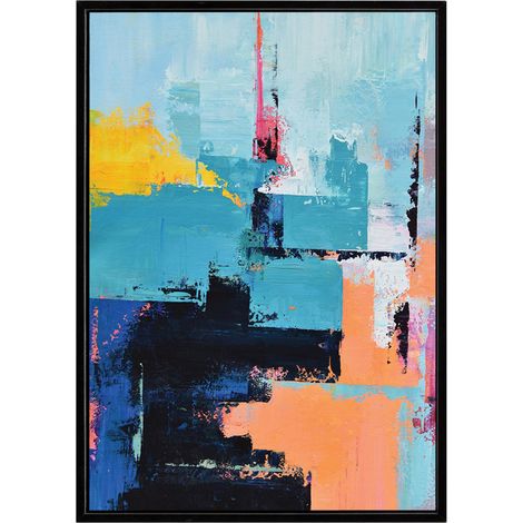 Stampa su tela multicolore cm. H.85 x L.60 x P.3