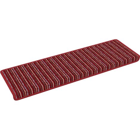 Self-adhesive Stair Mats Striped 15 pcs Red 65 x 21 x 4 cm vidaXL