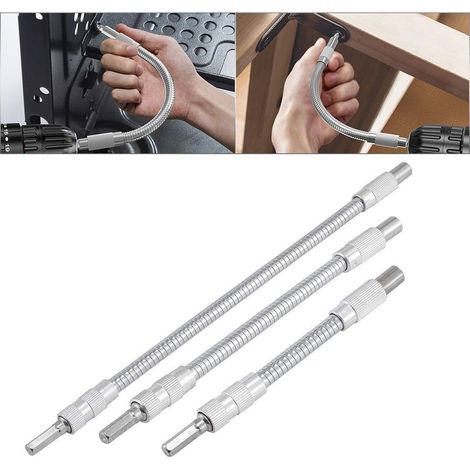 3 Pièces Rallonge Embout Visseuse Flexible Arbre Pour Perceuse Tournevis - 150mm/200mm/300mm, Tournevis Magnétique à Tige Hexagonale de 6,35 mm (1/4 Pouce) à Usage Multiple (1/5)