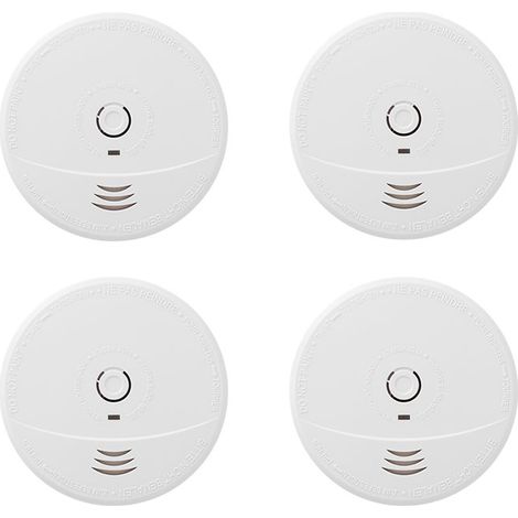 EVACUATE Lot de 4 détecteurs de fumée NF autonomie 5 ans, garantie 3 ans, compatible KNX