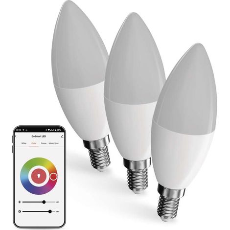 EMOS GoSmart LED-Kerzenlampe, WiFi LED 4,8W Ersatz für 40W, Helligkeit 470 lm, RGB, kompatibel mit Tuya/EMOS GoSmart-App, Sprach-Assistant, E14 Sockel (1/5)