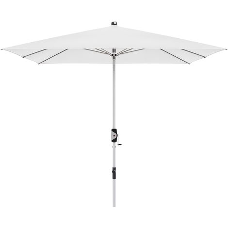 Knirps Sonnenschirm / Kurbelschirm "Automatic" mit Höhenverstellung, 240 x 240 cm, weiß, Bezug aus 100% Polyester, Gestell aus Aluminium, Streben aus Stahl, 9,9 kg