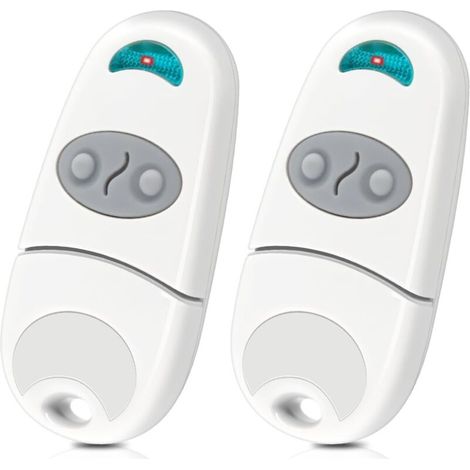 Garagentor-Fernbedienung, Tor-Fernbedienung, 2 Kanäle, 433,92 MHz, kompatibel mit 433-MHz-Fernbedienungen (EV, NA, EE), 2er-Pack – Weiß (1/4)