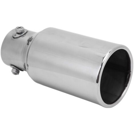 Terminale di scarico per auto 60x89mm, acciaio inossidabile, argento, lucidato, rotondo, universale, per automobili (1/4)