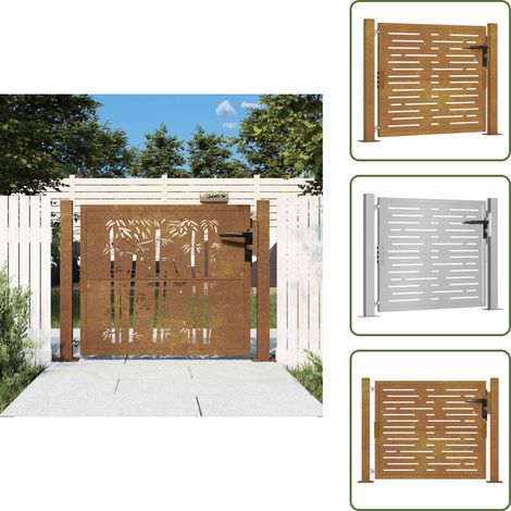 Cancello quadrato - vidaXL Cancello da giardino 100x75 cm in acciaio Corten design quadrato - Cancello da esterno