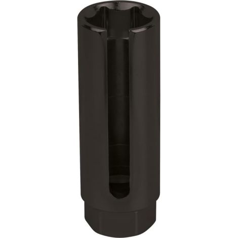 150.2127 - Llave de vaso corta de 6 puntas de 3/8" para sensor lambda, 22 mm - Cromo-molibdeno - Para montar y desmontar sensores lambda de difícil acceso