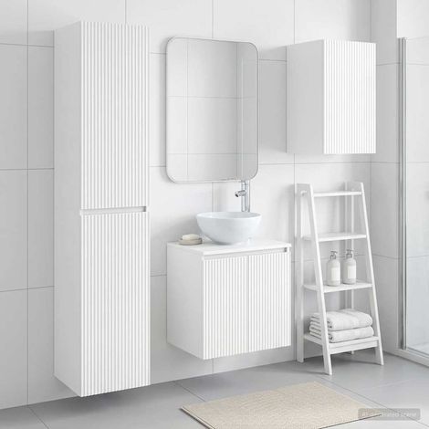 vidaXL Bathroom Furniture Set 3 pcs High Gloss White (1/5)