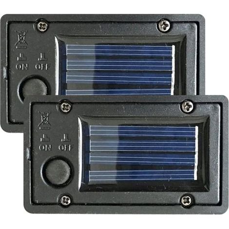 Repuestos para luces solares - Reemplazo de batería - Reparación de iluminación de jardín - Sensor automático - 2 piezas - Negro (1/5)