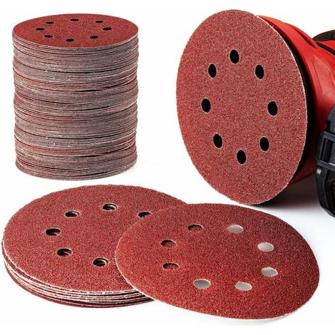 125mm 8 trous ronds 60 80 100 120 240 disques de ponçage ronds disques de polissage (100cps) (1/5)