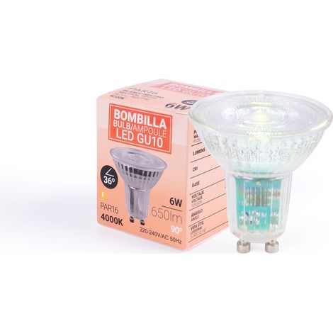 LED-Lampe GU10 6W - 130lm/W  - PAR16 - 36°