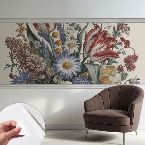 Fotomurale adesivo stickers - murali decorativo - soggiorno moderno - effetto realistico - Mazzo di fiori 250x104 cm (1/5)