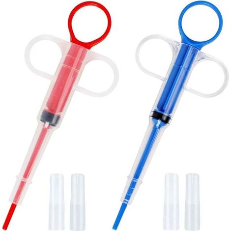 Lot de deux pistolets distributeurs pour pilules pour chat seringue réutilisable avec embout souple pour administrer les médicaments aux animaux (1/5)