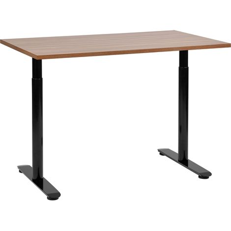 Scrivania regolabile manualmente legno scuro e nero 120 x 72 cm DESTINAS
